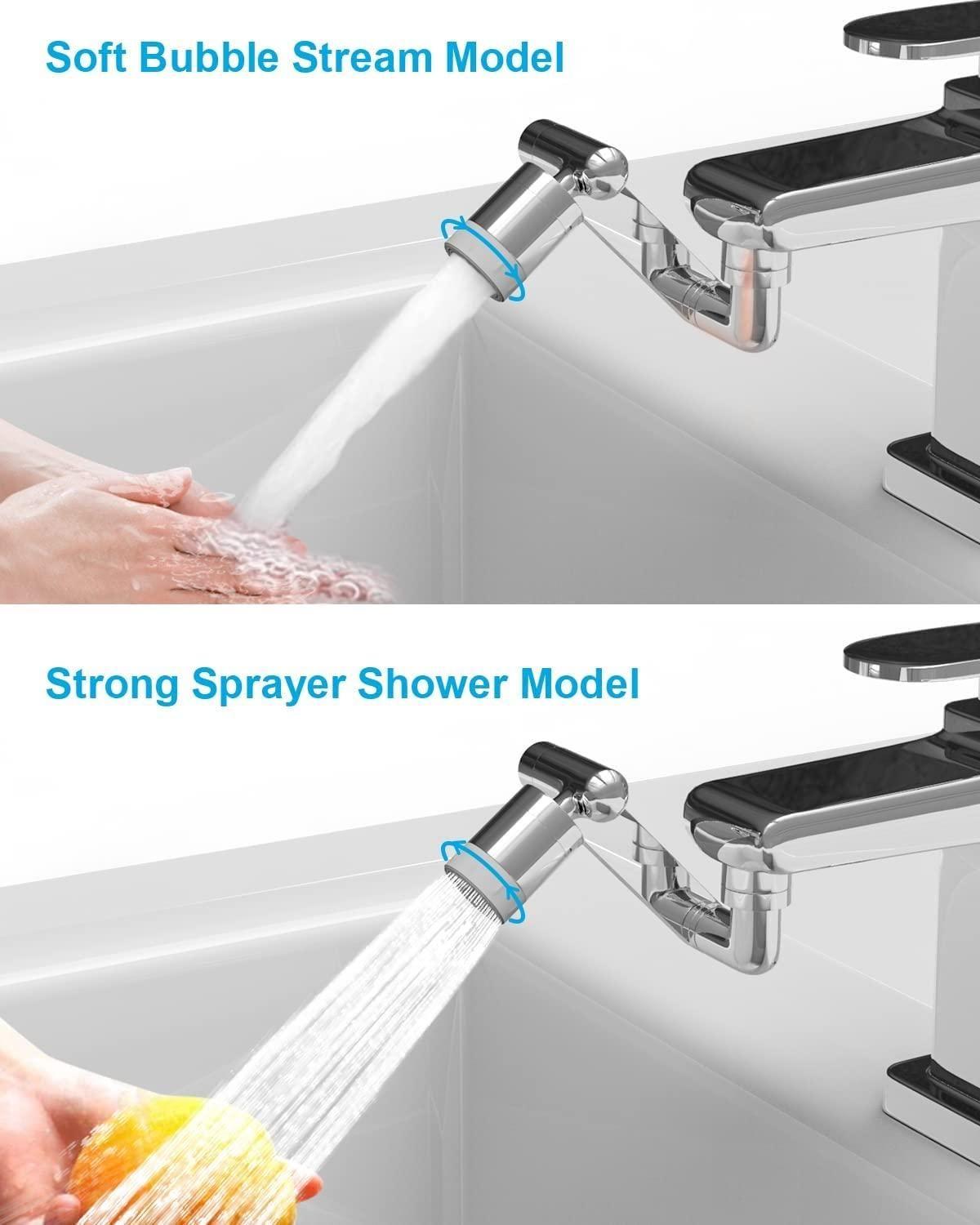 360° Rotating Faucet Extender with Dual Spray Modes