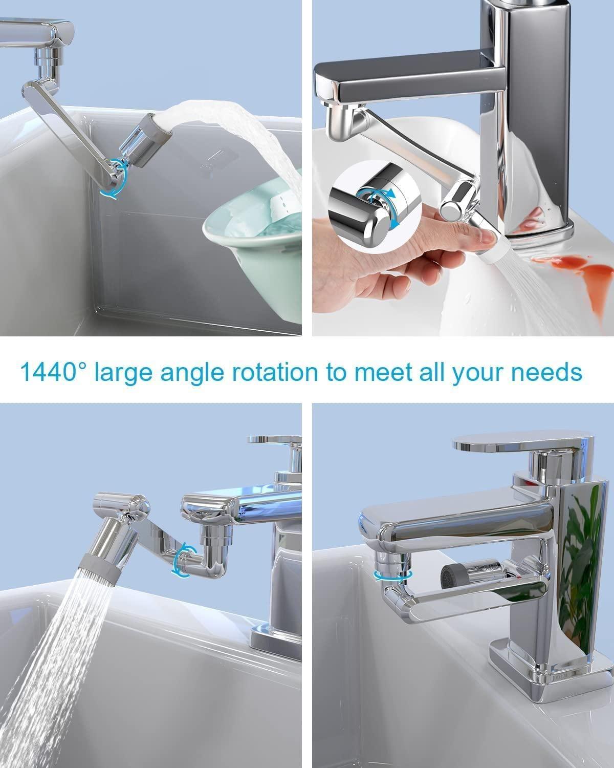 360° Rotating Faucet Extender with Dual Spray Modes