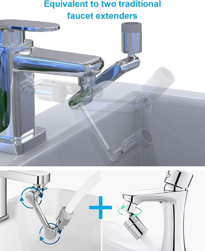 360° Rotating Faucet Extender with Dual Spray Modes