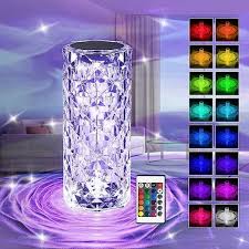 16 Color Changing Rose Crystal Diamond Table Lamp